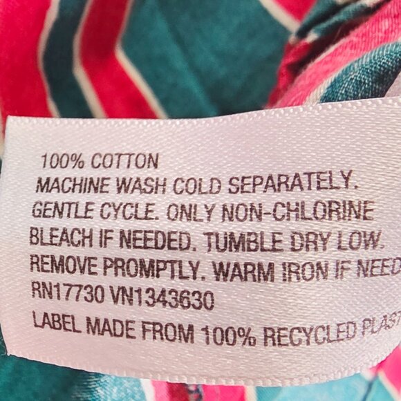 Original Use Size XL Men Green Red White Stripe V Neck Short Sleeve Cotton Shirt - Picture 6 of 8